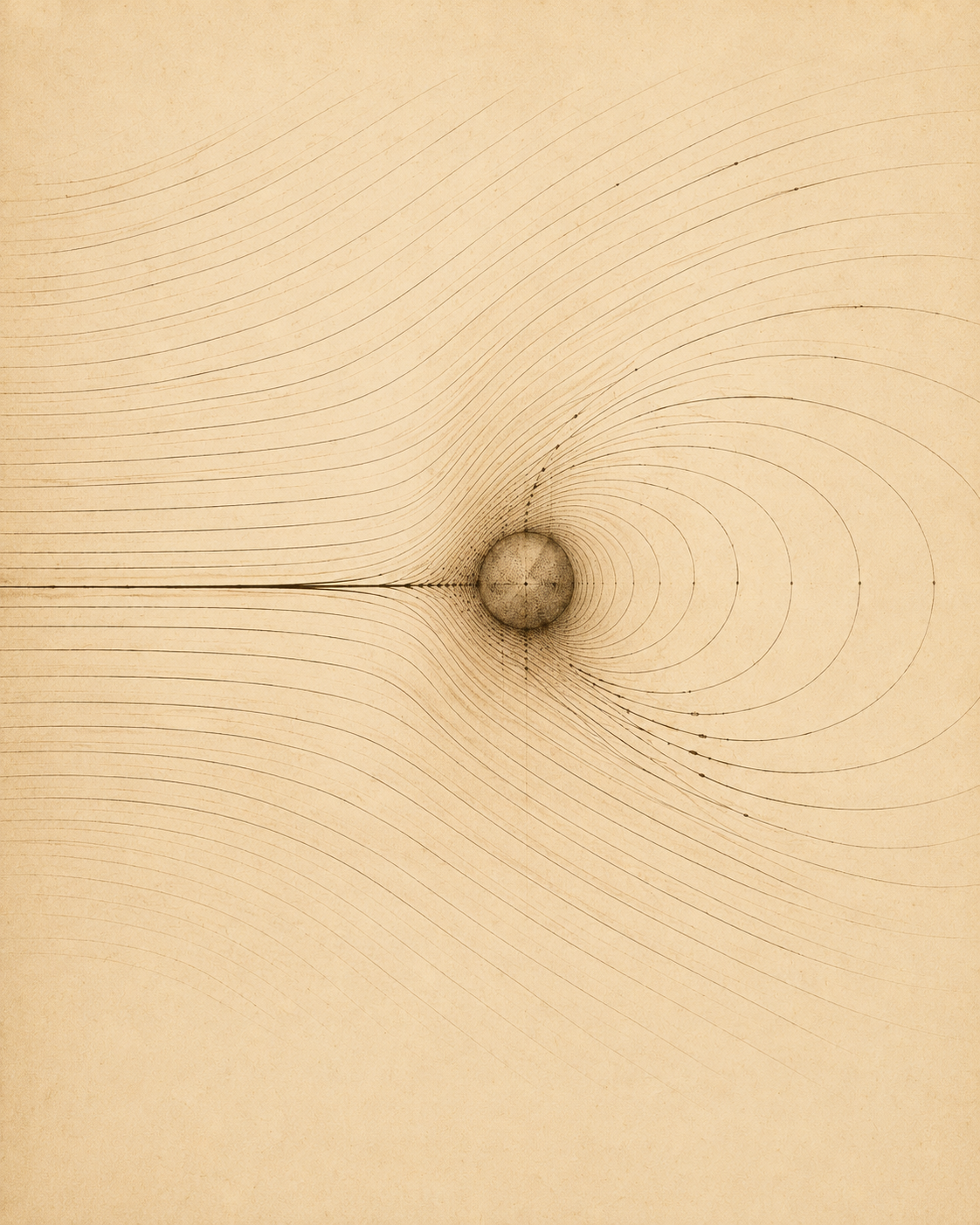 Manuscript-style illustration for The Viscous Field